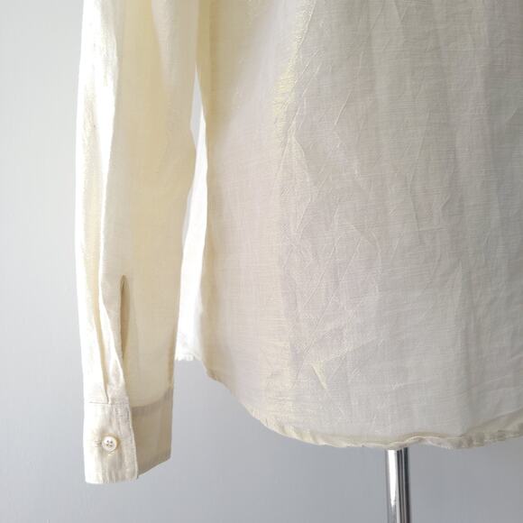 J. McLaughlin Button Front Shirt Metallic Iridescent Career Women Small - Picture 7 of 12